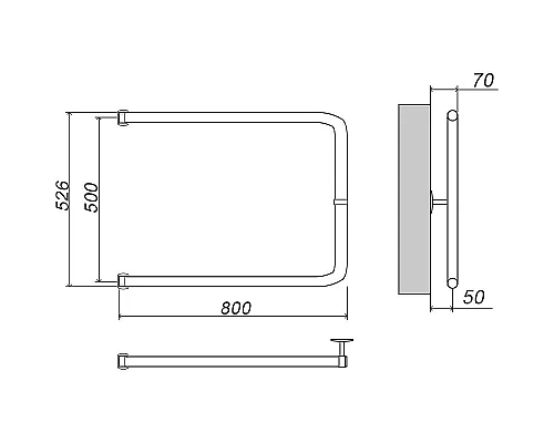 Заказать Водяной полотенцесушитель Grota Modesto 50х80 Хром в магазине сантехники Santeh-Crystal.ru