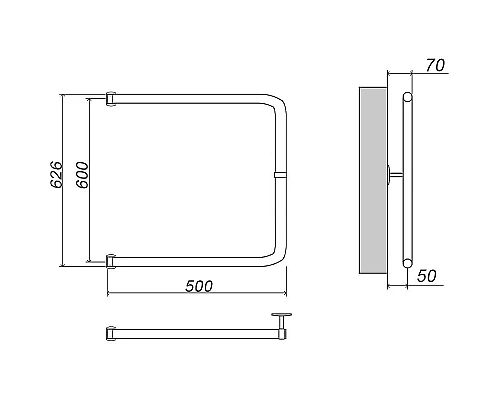 Приобрести Водяной полотенцесушитель Grota Modesto 60х50 Хром в магазине сантехники Santeh-Crystal.ru
