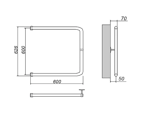 Приобрести Водяной полотенцесушитель Grota Modesto 60х60 Хром в магазине сантехники Santeh-Crystal.ru