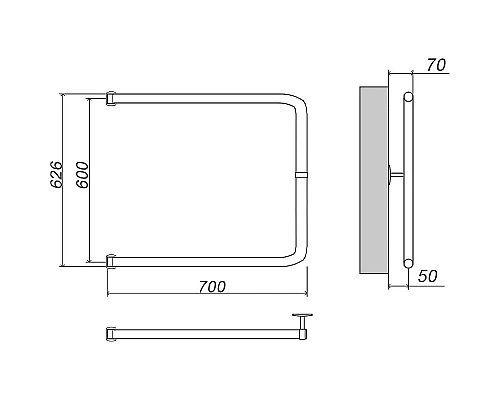 Приобрести Водяной полотенцесушитель Grota Modesto 60х70 Хром в магазине сантехники Santeh-Crystal.ru