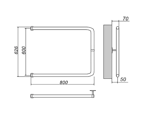 Приобрести Водяной полотенцесушитель Grota Modesto 60х80 Хром в магазине сантехники Santeh-Crystal.ru