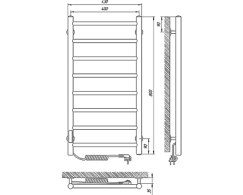 Заказать Электрический полотенцесушитель Laris Джаз П8 400x800 L 73207473 Хром в магазине сантехники Santeh-Crystal.ru