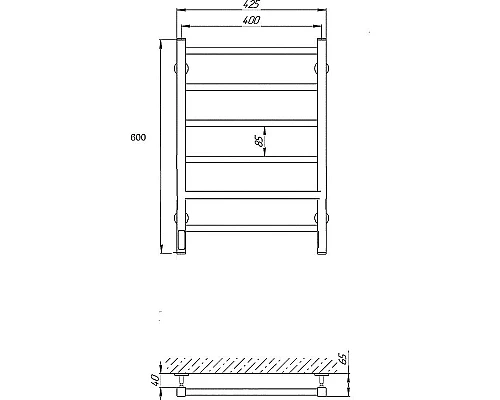 Приобрести Электрический полотенцесушитель Laris Феличия ЧК6 400х600 L 73207587 Белый муар в магазине сантехники Santeh-Crystal.ru