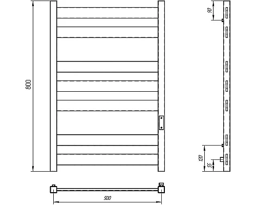 Заказать Электрический полотенцесушитель Laris Гефест ЧК П7 500х800 R 73207615 Белый муар в магазине сантехники Santeh-Crystal.ru