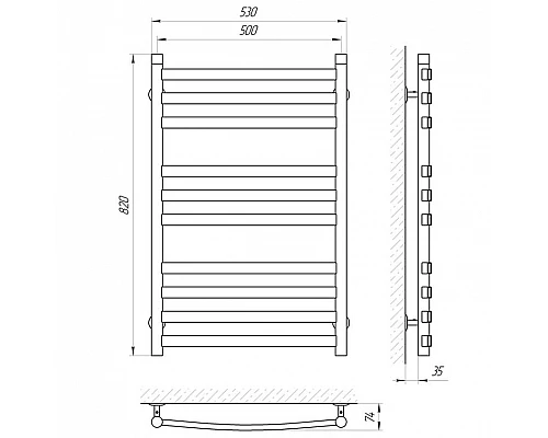Приобрести Водяной полотенцесушитель Laris Кватро Классик П10 80x50 73207304 Хром в магазине сантехники Santeh-Crystal.ru