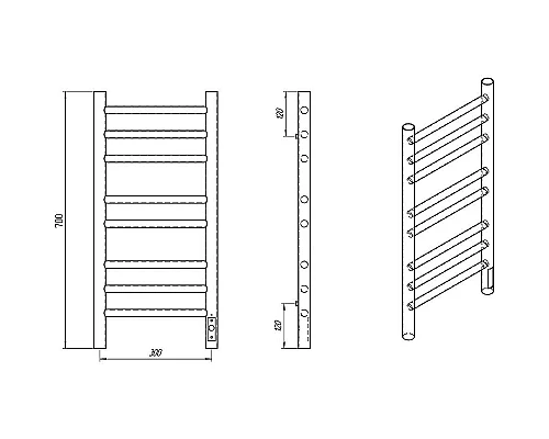 Заказать Электрический полотенцесушитель Laris Лаванда ЧКЧ П8 300х700 R 73207625 Черный муар в магазине сантехники Santeh-Crystal.ru