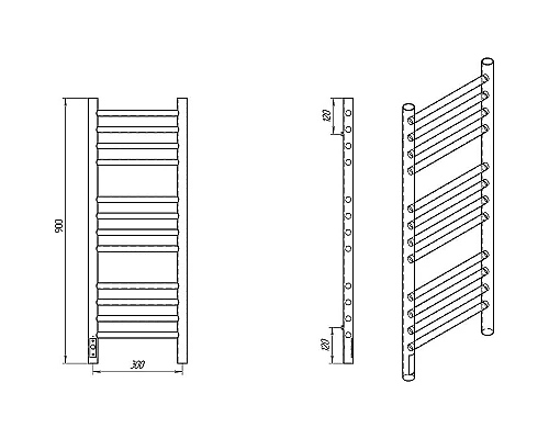 Приобрести Электрический полотенцесушитель Laris Лаванда ЧК П12 300х900 L 73207618 Белый муар в магазине сантехники Santeh-Crystal.ru