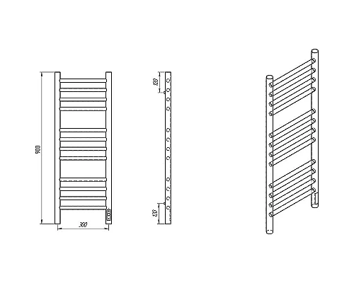 Приобрести Электрический полотенцесушитель Laris Лаванда ЧКЧ П12 300х900 R 73207623 Черный муар в магазине сантехники Santeh-Crystal.ru