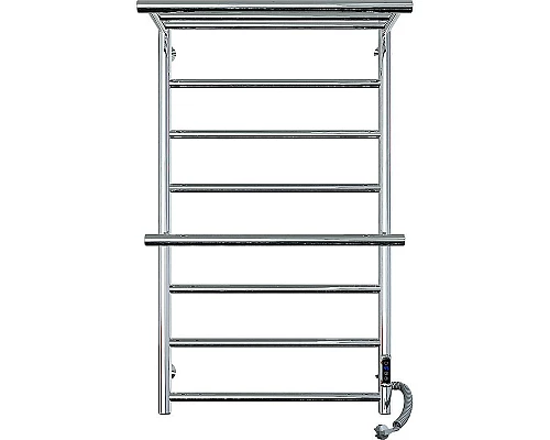 Купить Электрический полотенцесушитель Laris Лавина П9 500x800 R 73207651 с полкой Хром в магазине сантехники Santeh-Crystal.ru