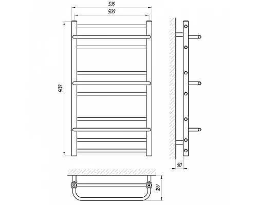 Купить Водяной полотенцесушитель Laris Ника П10 90х50 73207326 Хром в магазине сантехники Santeh-Crystal.ru