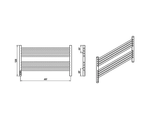 Приобрести Электрический полотенцесушитель Laris Оливия ЧК8 800x500 L 73207626 Белый муар в магазине сантехники Santeh-Crystal.ru