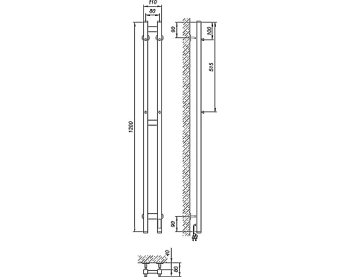 Заказать Электрический полотенцесушитель Laris Прайм Дуэт ЧКЧ 80х1200 R 73207609 Черный муар в магазине сантехники Santeh-Crystal.ru