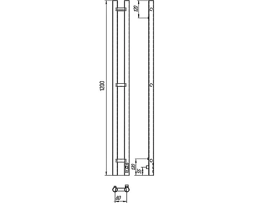 Купить Электрический полотенцесушитель Laris Прайм Дуэт П3 80х1200 R 73207606 Хром в магазине сантехники Santeh-Crystal.ru