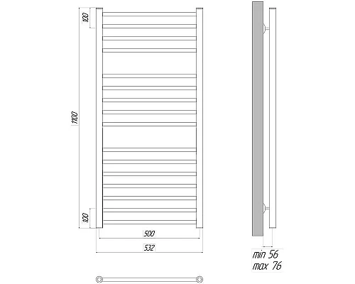 Купить Водяной полотенцесушитель Lemark Ursus П16 50х110 LM72116BL Черный в магазине сантехники Santeh-Crystal.ru