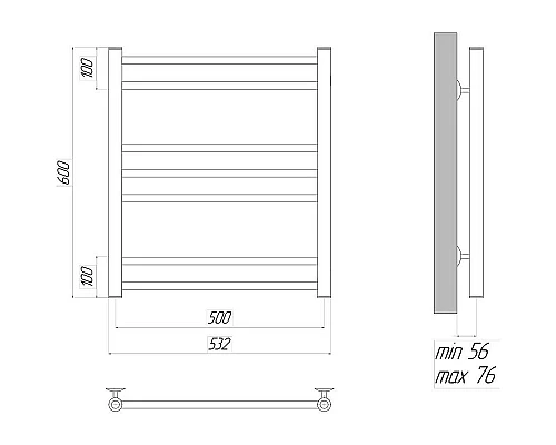 Заказать Электрический полотенцесушитель Lemark Ursus П7 50х60 LM72607E Хром в магазине сантехники Santeh-Crystal.ru
