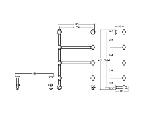 Купить Водяной полотенцесушитель Margaroli Armonia 9-442-4 94425504CRN Хром в магазине сантехники Santeh-Crystal.ru