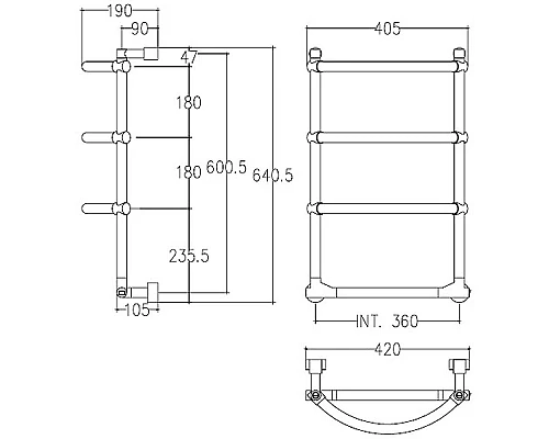Заказать Электрический полотенцесушитель Margaroli Luna 5233604CRNB Хром в магазине сантехники Santeh-Crystal.ru