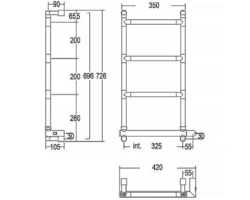 Купить Электрический полотенцесушитель Margaroli Sereno 582-4 BOX 5823204OBNB Бронза в магазине сантехники Santeh-Crystal.ru