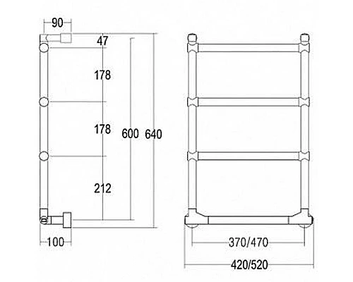 Заказать Электрический полотенцесушитель Margaroli Sole 5124704MBNB Черный матовый в магазине сантехники Santeh-Crystal.ru