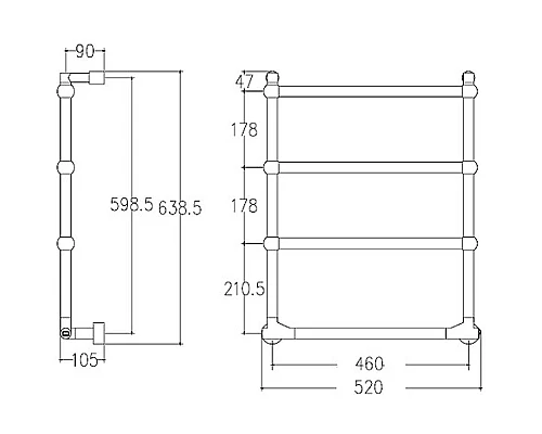 Заказать Электрический полотенцесушитель Margaroli Sole 512TS4604CRB Хром в магазине сантехники Santeh-Crystal.ru