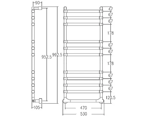 Заказать Электрический полотенцесушитель Margaroli Sole 5144711CRNB Хром в магазине сантехники Santeh-Crystal.ru