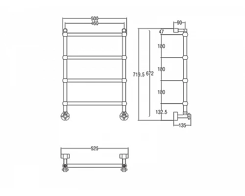 Заказать Водяной полотенцесушитель Margaroli Sole 442TS4604OB Бронза в магазине сантехники Santeh-Crystal.ru