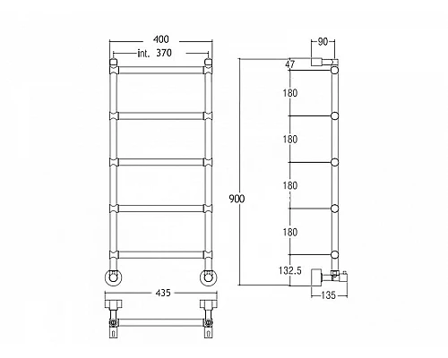 Приобрести Водяной полотенцесушитель Margaroli Sole 4423705OB Бронза в магазине сантехники Santeh-Crystal.ru