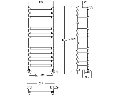 Заказать Водяной полотенцесушитель Margaroli Sole 464-11 4644711GON Золото в магазине сантехники Santeh-Crystal.ru