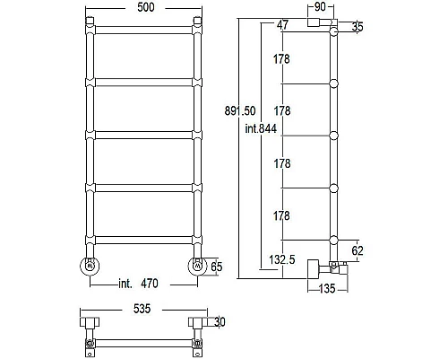 Приобрести Водяной полотенцесушитель Margaroli Sole 442-5 4424705OBN Бронза в магазине сантехники Santeh-Crystal.ru