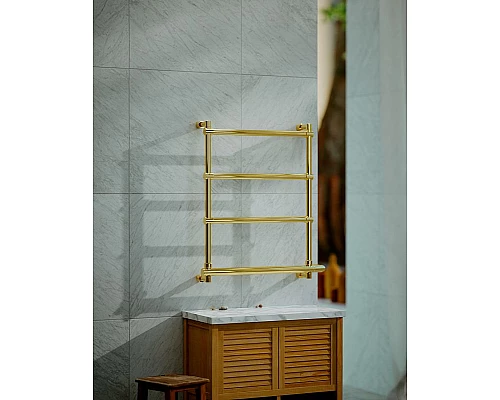Купить Электрический полотенцесушитель Margaroli Sole 542-4 BOX 5424704GONB Золото в магазине сантехники Santeh-Crystal.ru