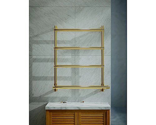Купить Электрический полотенцесушитель Margaroli Sole 542-4 BOX 5424704GONB Золото в магазине сантехники Santeh-Crystal.ru