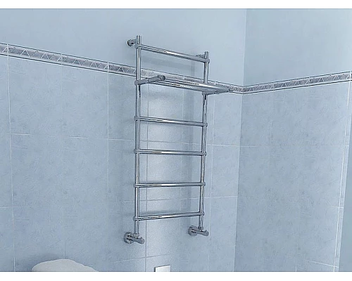 Заказать Водяной полотенцесушитель Margaroli Sole 442-6 4424706CRP с полкой Хром в магазине сантехники Santeh-Crystal.ru