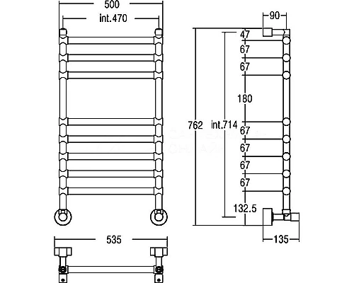 Заказать Водяной полотенцесушитель Margaroli Sole 464-8 4644708CRN Хром в магазине сантехники Santeh-Crystal.ru