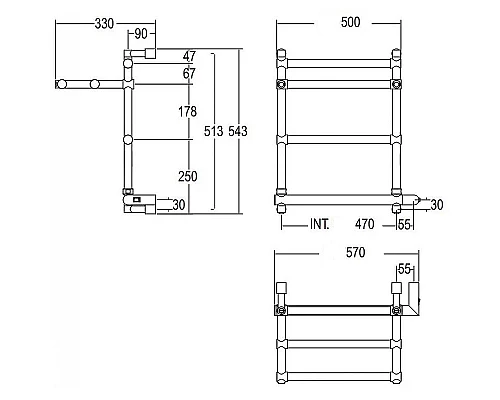 Заказать Электрический полотенцесушитель Margaroli Sole 554-3 BOX 5544703WHPB с полкой Белый в магазине сантехники Santeh-Crystal.ru