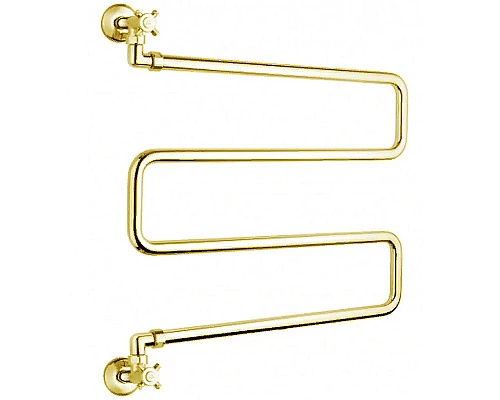 Заказать Водяной полотенцесушитель Margaroli Vento 400SPGO поворотный Золото в магазине сантехники Santeh-Crystal.ru