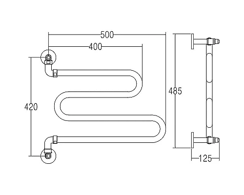 Приобрести Водяной полотенцесушитель Margaroli Vento 406CR Хром в магазине сантехники Santeh-Crystal.ru
