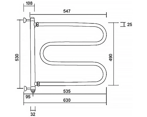 Приобрести Электрический полотенцесушитель Margaroli Vento 500OBC Бронза в магазине сантехники Santeh-Crystal.ru