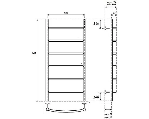 Купить Водяной полотенцесушитель Point Афина PN04158BR П6 500x800 Бронза в магазине сантехники Santeh-Crystal.ru