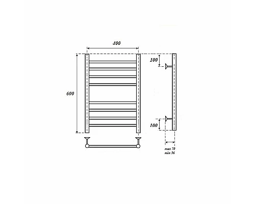 Приобрести Водяной полотенцесушитель Point Аврора PN10146S П8 400x600 Хром в магазине сантехники Santeh-Crystal.ru