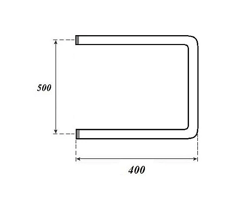 Приобрести Водяной полотенцесушитель Point П-образный PN35554 500x400 Хром в магазине сантехники Santeh-Crystal.ru