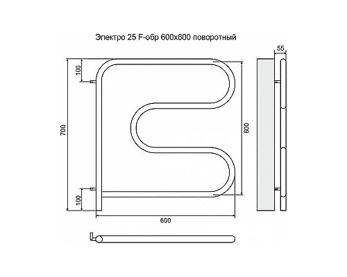 Приобрести Электрический полотенцесушитель Terminus F-образный 600x600 4620768883897 поворотный Хром в магазине сантехники Santeh-Crystal.ru