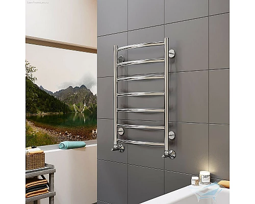 Приобрести Водяной полотенцесушитель Terminus Атланта+ П7 500х800 4630080267640 Хром в магазине сантехники Santeh-Crystal.ru