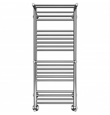 Водяной полотенцесушитель Terminus Аврора П20 400x1010 4660059582153 с полкой Хром