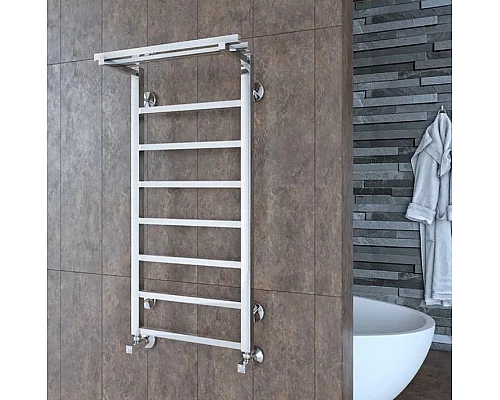 Заказать Водяной полотенцесушитель Terminus Контур П8 400х900 4660059582481 с полкой Хром в магазине сантехники Santeh-Crystal.ru
