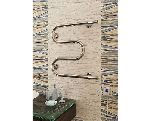 Заказать Электрический полотенцесушитель Terminus М-образный 400x500 4620768883903 Хром в магазине сантехники Santeh-Crystal.ru