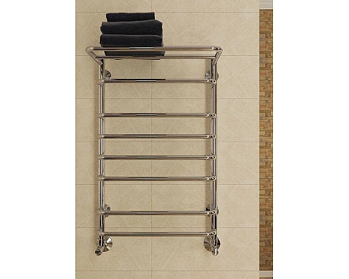 Заказать Водяной полотенцесушитель Terminus Полка П8 500x796 4670030723161 с полкой Хром в магазине сантехники Santeh-Crystal.ru