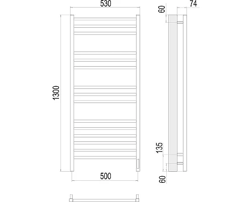 Заказать Электрический полотенцесушитель Terminus Ватикан П15 500x1300 R 4670078526212 Хром в магазине сантехники Santeh-Crystal.ru