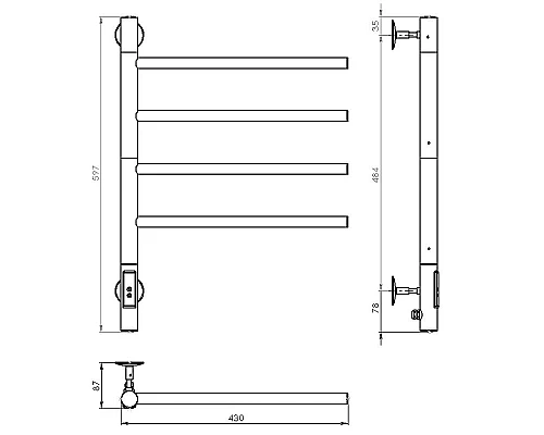 Приобрести Электрический полотенцесушитель Vincea 43х60 VTD-1S1CE Хром в магазине сантехники Santeh-Crystal.ru