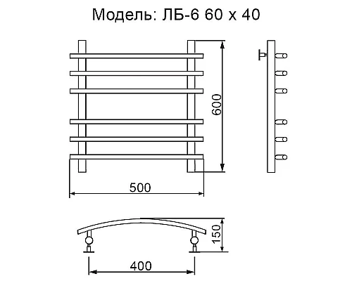 Приобрести Водяной полотенцесушитель Ника Bamboo ЛБ 6 60/40 Хром в магазине сантехники Santeh-Crystal.ru