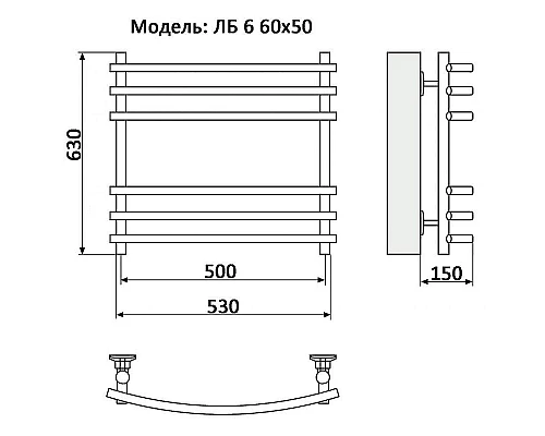 Заказать Водяной полотенцесушитель Ника Bamboo ЛБ 6 60/50 Хром в магазине сантехники Santeh-Crystal.ru
